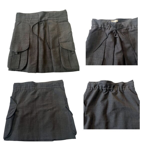 Marni Winter‎ Edition 2010 Gray Wool Pleated Skirt Size 44 Pockets - Picture 8 of 13